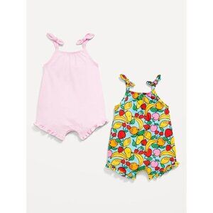OLD NAVY Baby Girl Romper 2 Pack Tropical Mixed Fruit/ Baby Pink Multiple Sizes